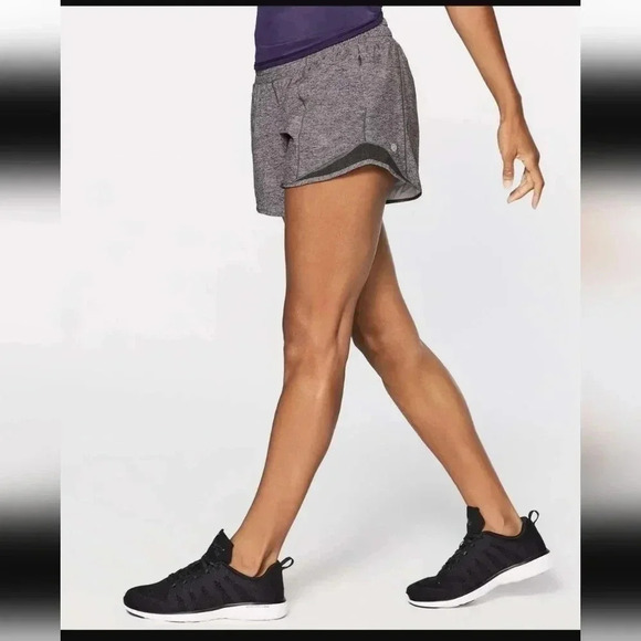 Lululemon Hotty Hot Short II *Long 4"Heather Lux Multi Black / Heathered Black - Picture 4 of 9